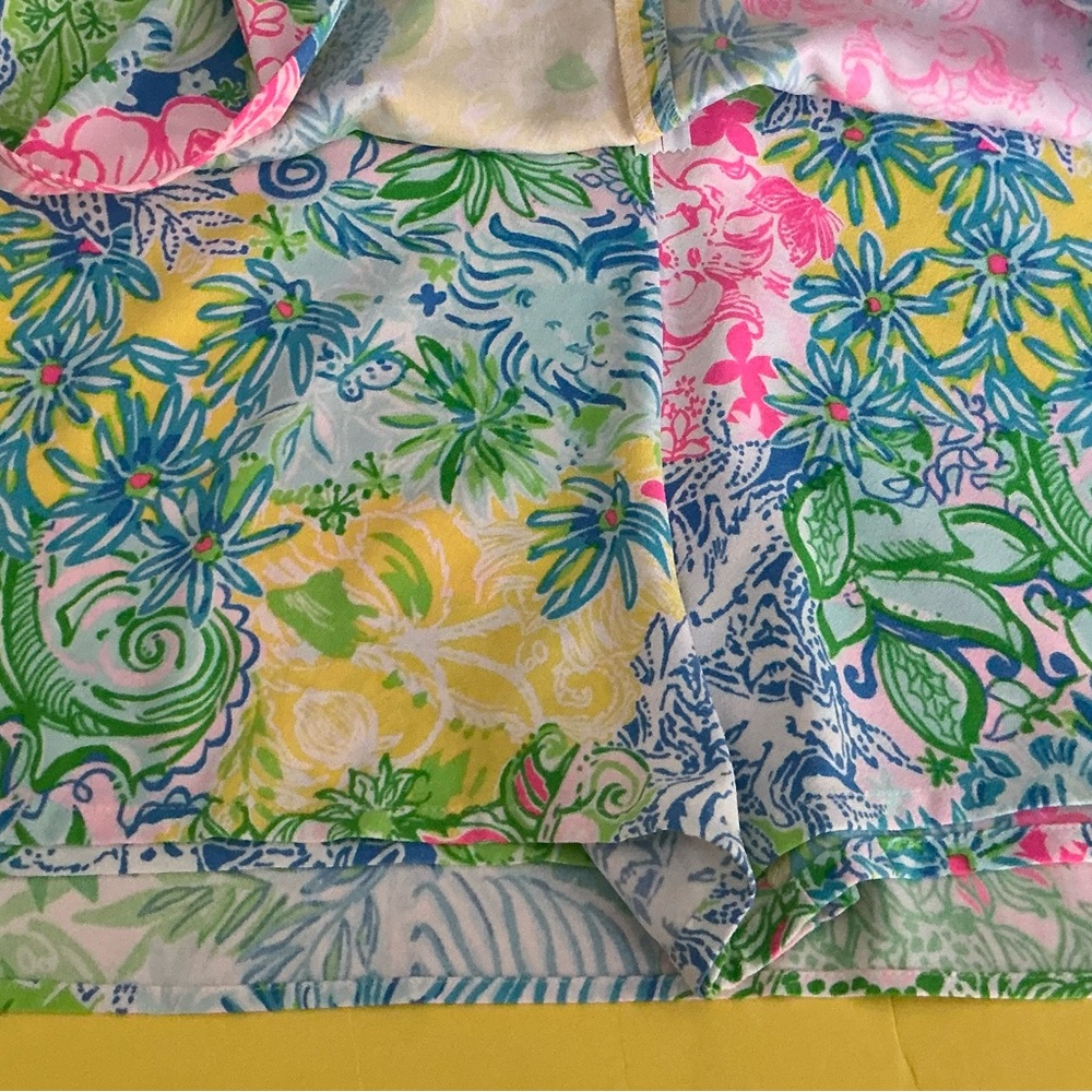 Lilly Pulitzer Pearl romper dress Multi Cheek to Cheek patch sz 12 - Picture 6 of 6